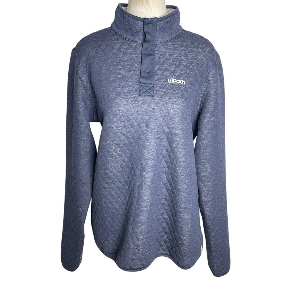 NWT‎ Marine Layer Reversible Corbet Quilted Snap Pullover Navy Blue Crram  Large